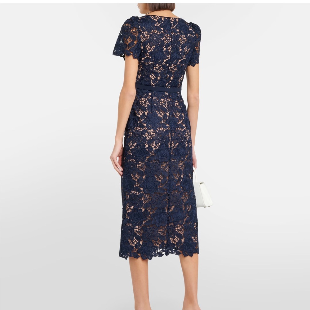 Self-Portrait Navy Lace Midi Dress - Picture 3 of 6